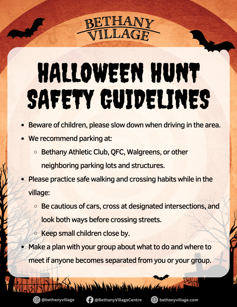 bethany village halloween hunt safety guidelines
